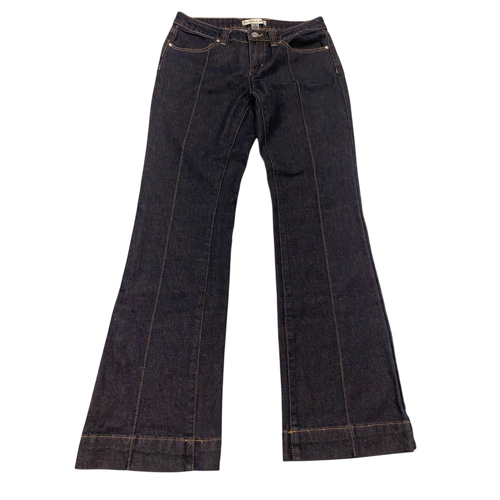 Madden Girl Women's Front Seam Flare Jeans Dark Wash Stretch Blue Size 5